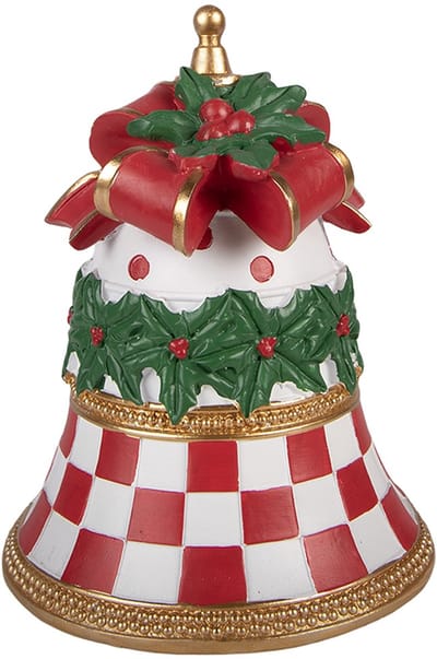 Clayre & Eef Kerstdecoratie Beeld Bel Ø 16x20 cm Wit Kunststof