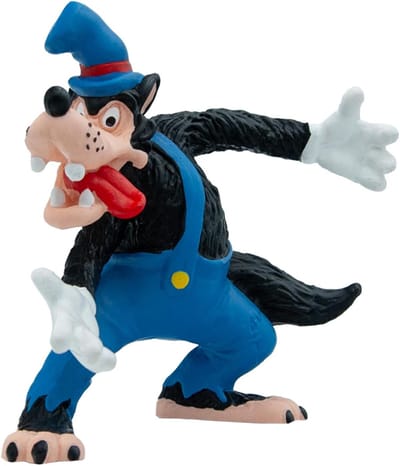 Bullyland 12493 – Speelfiguur Disney De Drie Biggetjes met De Grote Boze Wolf – levensecht en detailrijk vormgegeven – ideaal als taartfiguur, verzamelobject of klein cadeau voor kinderen vanaf 3 jaar