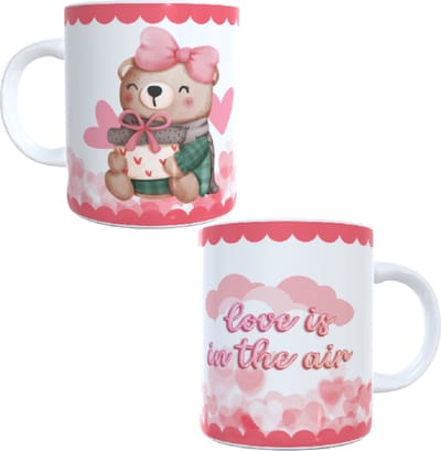 Bedrukte koffie beker - thee mok - love is in the air - liefde
