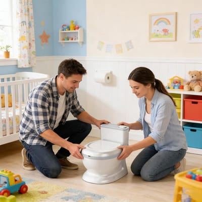 Kindertoilet Potje - Zindelijkheidstraining Zetel - Zindelijkheidstraining Kinderen - Realistisch Geluidseffect - 1496 inch - Grijs