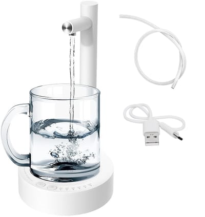 Dailygoods - Waterdispenser - USB-oplaadbaar - Automatische waterflesdispenser - Wit - Waterflespomp - Geschikt voor thuis, kantoor en buiten - 1000 ml