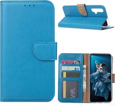 Bookcase Geschikt voor: Honor 20 - Turquoise - portemonnee hoesje