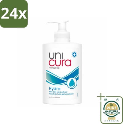 Unicura Vloeibare Handzeep Hydra 250 ml - Voordeelverpakking - 24 stuks - Antibacteriële handzeep - Handhygiëne