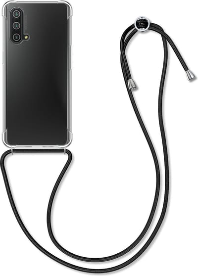 kwmobile telefoonhoesje geschikt voor OnePlus Nord CE 5G - Hoesje met telefoonkoord - Back cover in zwart / transparant