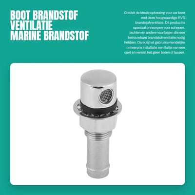 Dailygoods- Brandstofvent RVS - Tankventilatie - Marine - Vervanging - Robuust - Eenvoudig te installeren - Afmetingen 7,6 x 3,3 cm