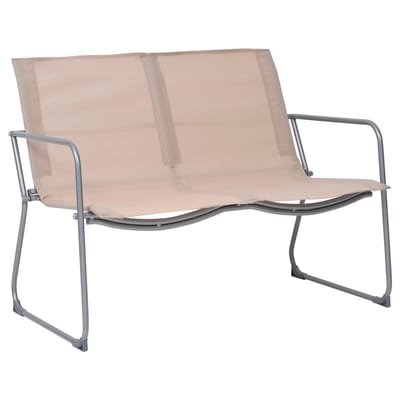 vidaXL - 4-delige - Loungeset - stof - en - staal - crèmekleurig
