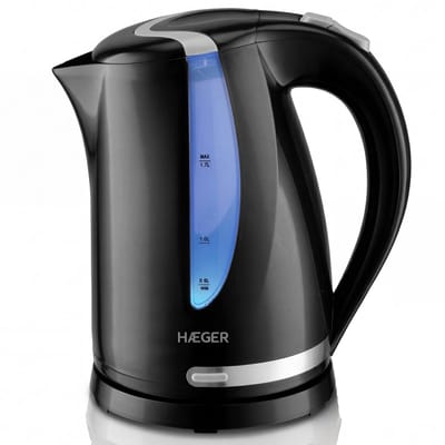 Haeger Blackness Waterkoker - 360° draaibaar - 1.7L - 2200W - Elektrisch - Cool Touch - Zwart