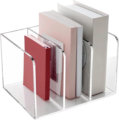 Bureau Document Organizer - Bestands Sorter - Documenten Ordenen - Drie Compartimenten - 8.5 X 7.3 X 2.8 Inch - Transparant
