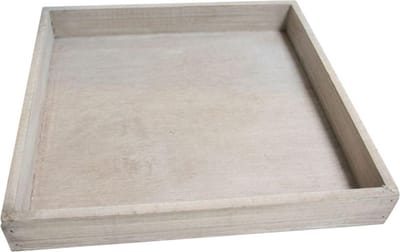 HBX Natural Living Dienblad/kaarsenbord - hout - L30 x B30 x H3 - vierkant - naturel