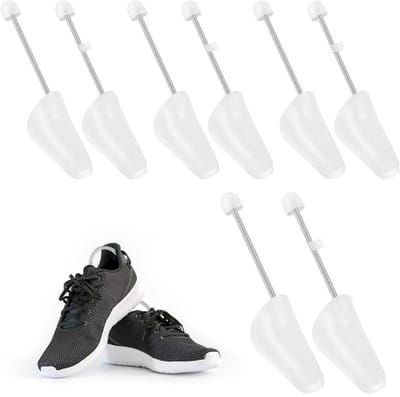 EXCITAT Schoenspanners - Kunststof schoenleesten - Verstelbaar - Kreukvrij - Geschikt voor sneakers, laarzen, nette schoenen, loafers - Wit