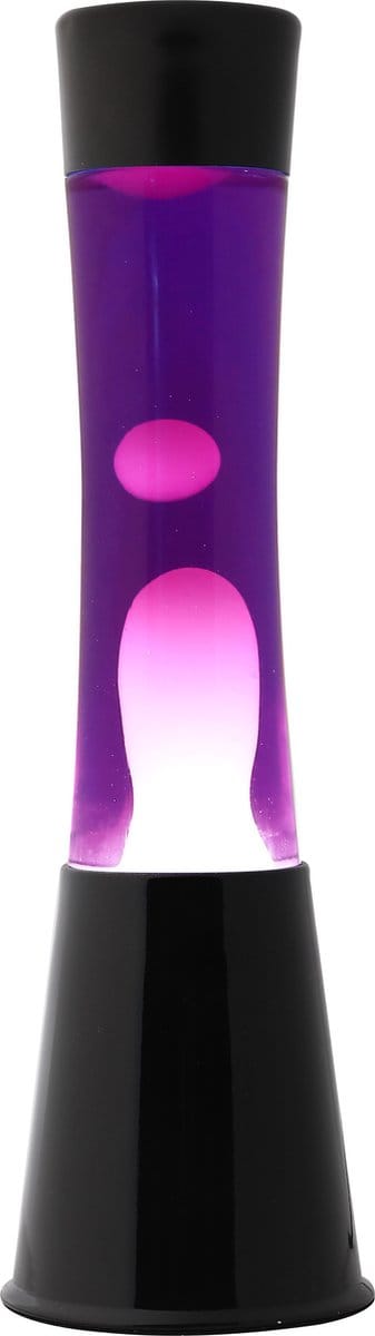 I-total Lavalamp voet zwart | lava roos en vloeistof donkerblauw