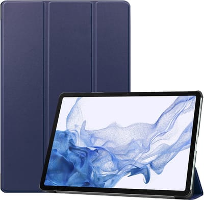 Cazy tablet Hoes geschikt voor Samsung Galaxy Tab S8 Plus - TriFold Bookcase - Blauw