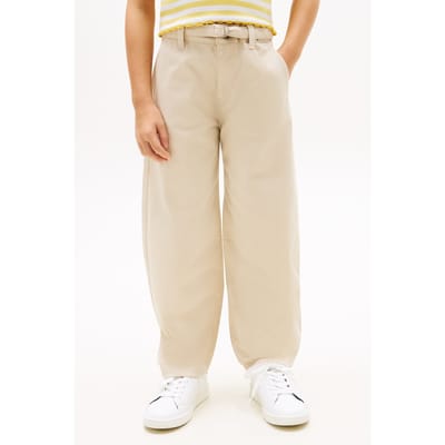 Tommy Hilfiger Girls Barrel Pants Classic Beige Maat: 10 | Broeken Outlet | Unisex | Beige