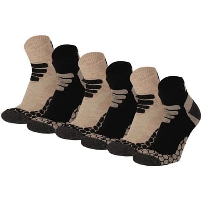 Xtreme Sockswear Quarter Wandelsokken – 6 Paar – Lage Hiking Sokken Unisex – Katoen & Coolmax – Multi Beige – Maat 35/38