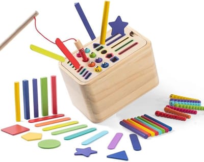 Houten sorteer- en sensorische speeldoos, Montessori-speelgoed voor kinderen vanaf 1 jaar, speelgoed om kleuren te matchen, fijne motoriek, leeractiviteiten voor kleuters, meisjes en jongens, verjaardagscadeaus