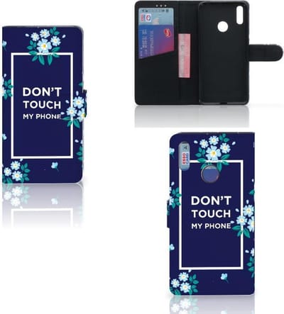 Huawei Y7 (2019) Portemonnee Hoesje Flowers Blue DTMP
