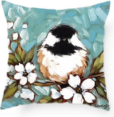 Kussenhoes Mees Blauw - 45x45 - met rits - vogelprint - dierenprint - vierkante kussenhoes - exclusief vulling