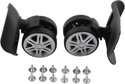 Bagagewielen Paar - Kofferwielen Vervanging - Reizen Reparatie - Draaibaar Zwenkwiel - 6cm Diameter - Zwart