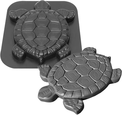 Betonvorm Schildpad - Vloersteen mal - Tuin decoreren - Duurzaam scheurbestendig - 47 x 40 cm - Grijs