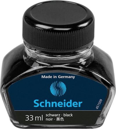 Schneider inktpotje - inhoud 33 ml - voor vulpennen - zwart - S-6911
