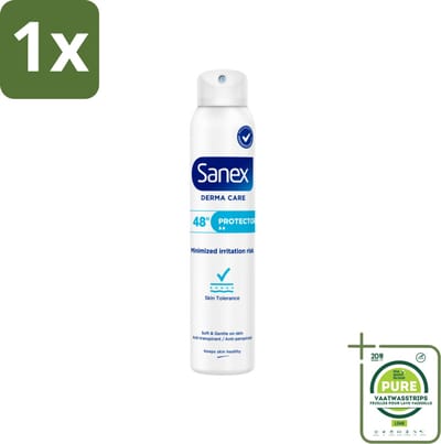 1 x Sanex – Deodorant Spray – Dermo Protector – 200 ml - Huidbescherming - Zweetbehandeling - Geurverwijdering - Hypoallergeen - PH-balans