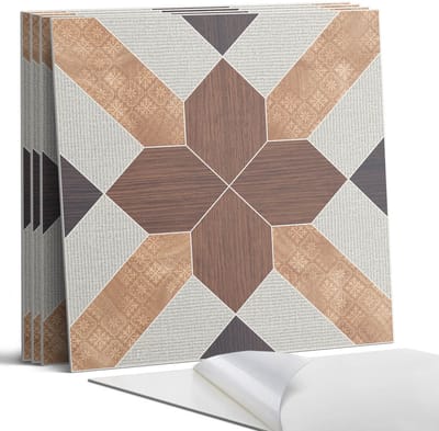 Coloray Wandpanelen Zelfklevend - Geometrisch patroon met motief Zelfklevende Wandpanelen - 50 cm x 50 cm - Bruin Wandpaneel PVC - 5 stuks - Texturen Wandpanelen Zelfklevend - Wandpaneel Keuken - Wandpanelen Badkamer