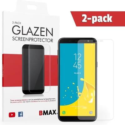 2-pack BMAX geschikt voor Samsung Galaxy J6 Glazen Screenprotector | Beschermglas | Tempered Glass