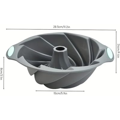 Hoge kwaliteit siliconen cycloon cakevorm Hittebestendige huishoudelijke oven bakvorm gestoomde cakevorm bakgereedschap gray