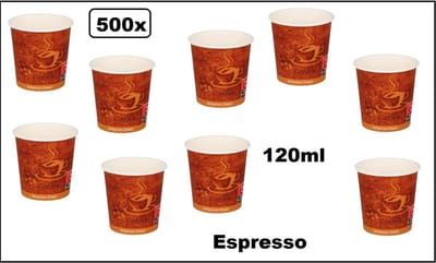 500x Luxe espresso koffie beker karton gold coffee 120ml - Nieuw - Espresso beker Next generation Roer staafjes koffie beker melk suiker hout festival