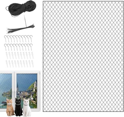 Kattennet Balkon - Veiligheidsnet Huisdier - Valbeveiliging Tuin - Duurzaam Materiaal - 300x200 cm - Transparant