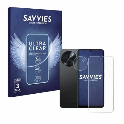 Savvies - Screenprotector voor Doogee Note 59 Pro Plus (Voor+Camera) - Folie Beschermfolie transparant 6 Stuks