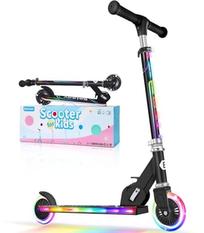 Scooter voor Kinderen met LED Lichtgevende Wielen, Verstelbare Stuurkolom en Opvouwbaar Ontwerp