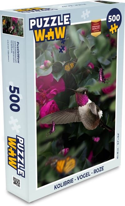 Puzzel Kolibrie - Vogel - Roze - Legpuzzel - Puzzel 500 stukjes