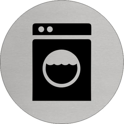 CombiCraft Aluminium deurbordje 'Wasmachine' Ø75 mm met 3M-tape