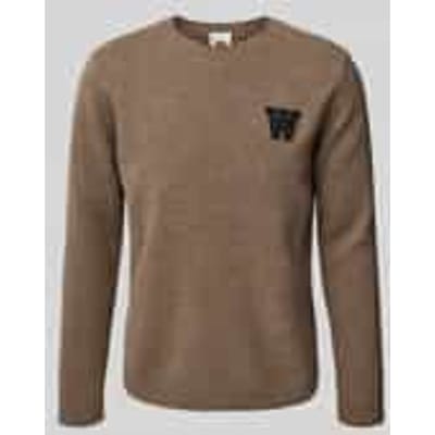 Wollen pullover in gebreide look