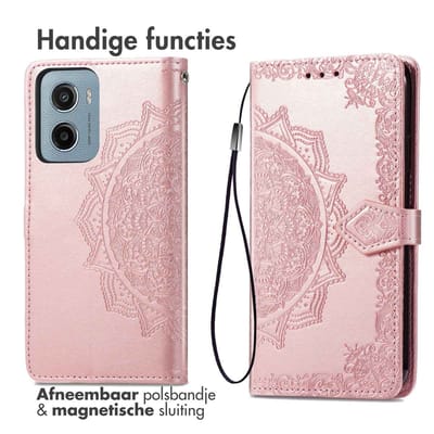 imoshion Mandala Bookcase voor de Motorola Moto G05 / E15 - Rosé Goud