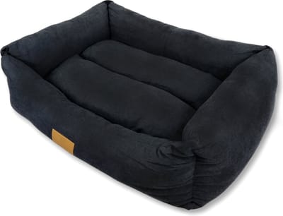 Topmast Hondenmand - Velours Comfort Line - Zwart - Maat L - 78 x 60 x 22 cm - Hondenbed - Hondenkussen