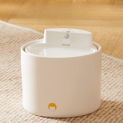 Huisdier Intelligente Keramische Waterdispenser Automatische Circulatie Intelligente Sensor Kat en Hond Waterbak Draadloze Waterpomp Huisdierbenodigdheden 21.5*21.5*20cm white