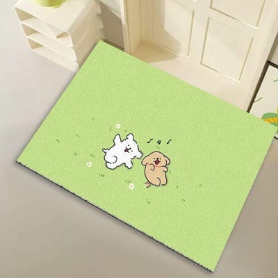 Schattige Cartoon Animatie Eenvoudige Entree Deur Vloermat Zijde Cirkel Kan Worden Gesneden In De Entree Deur Voetmat Vierkante Mat Kan 40 * 60cm silk ring