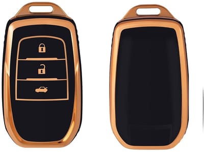 Autosleutel Hoesje geschikt voor Toyota - Sleutelcover - TPU Cover Sleutelhoes - Accessoires - goud