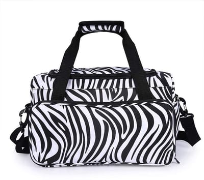 Dailygoods- Kapperstas met grote capaciteit - Zebra-strepen - Handvat/schouderbanden - Duurzame constructie - 35 x 20 x 24 cm - Ideaal voor kappersgereedschap