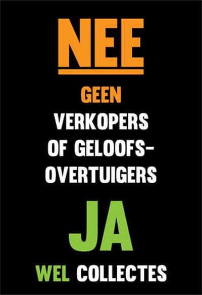 Deursticker geen verkoper, wel collectanten - Geen deur aan deur verkoop sticker - Anti colportage sticker - Aan de deur wordt niet gekocht - Deursticker