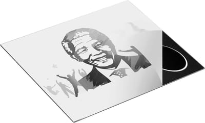 Chefcare Inductie Beschermer Nelson Mandela - Zwart Wit - 60x50 cm - Afdekplaat Inductie - Kookplaat Beschermer - Inductie Mat