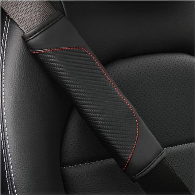 Gordelbeschermers Auto - Schouderkussens Harnas - Comfortabel Rijden - Eenvoudige Klittenbandsluiting - 2 Stuks - Zwart