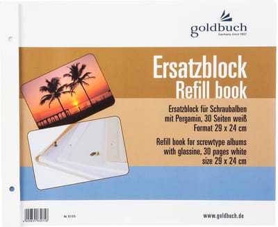 Goldbuch GOLDBUCH - Ersatzblock 29x24 30 Seiten weiß+ Schrauben 83075 83075 Fotoalbum (b x h) 290 mm x 15 mm Wit 30 bladzijden