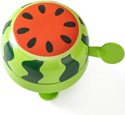 Kinderfietsbel - 1 stuk - 6 × 5 cm - Leuke fietsbel - Watermeloenpatroon - Verstelbaar - Geschikt voor jongens, meisjes, steps en loopfietsen - Fietsstuuraccessoire - Groen
