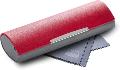 Brillen Etui - Harde Bescherming - Veilig Opbergen - Tweekleurig Design - 15.5cm Lengte - Rood Grijs