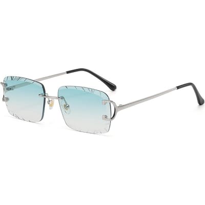 Vierkante randloze bril Trend metalen hoogwaardige zonnebril voor heren en dames street zonnebrillen WHITE