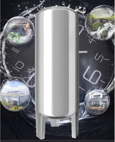 Druktank Roestvrij Staal - Expansievat Watersysteem - Huishoudelijk Water - Grote Capaciteit - 300 Liter - Zilver