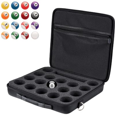 Sac de rangement pour balles de piscine, noir américain, sac de rangement pour huit balles, étui en toile et mousse, peut contenir 17 balles américaines noir